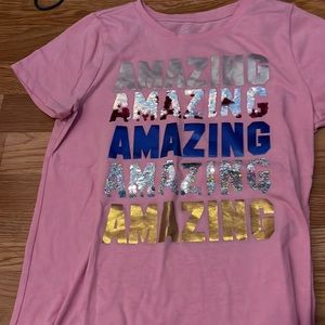 Girls amazing sequins shirt size xl 14/16